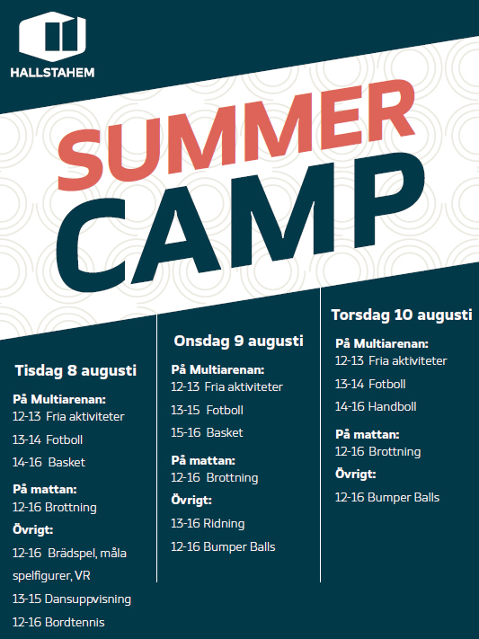 Schema till Summer camp 2023