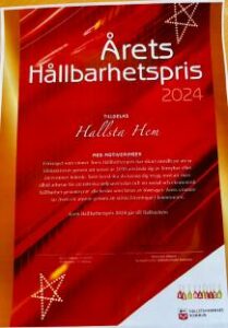 Pris Diplom Ååretd Hållbarhetspris