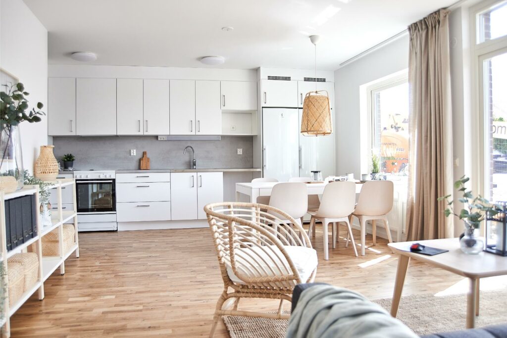 Interiör vardagsrum kök